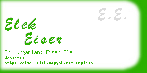 elek eiser business card